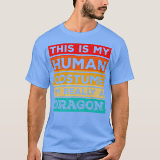 Human Costume Dragon Fire Halloween Beast Wings Tシャツ