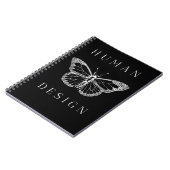 human design black with butterfly ノートブック (左側)