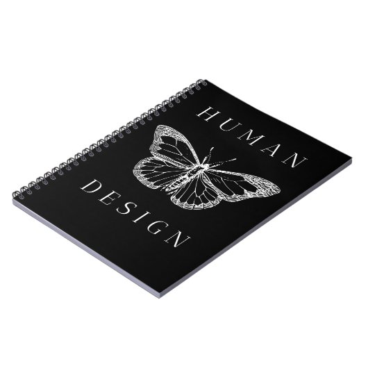 human design black with butterfly ノートブック (左側)