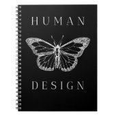 human design black with butterfly ノートブック (正面)