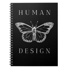 human design black with butterfly ノートブック