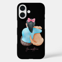 Human & Dog Back View – ミニマリストiPhoneケース