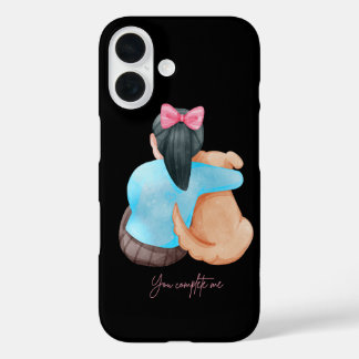 Human & Dog Back View – ミニマリストiPhoneケース iPhone 16ケース
