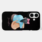 Human & Dog Back View – ミニマリストiPhoneケース Case-Mate iPhoneケース (裏面 (横))