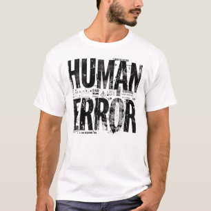 HUMAN ERROR インダストリアル・ブルータリスト・タイポグラフィー アート Tシャツ