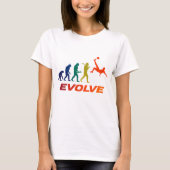 Human Evolution Into Modern Soccer Silhouette Tシャツ (正面)