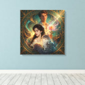 Human Form, Feline Soul – Mystic Cat Wall Art キャンバスプリント (インサイチュ (ウッドフロア))