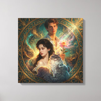 Human Form, Feline Soul – Mystic Cat Wall Art キャンバスプリント