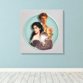 Human Form, Feline Soul – Mystic Cat Wall Art キャンバスプリント (インサイチュ (ウッドフロア))