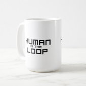 Human in the Loop Minimalist Large Coffee Mug コーヒーマグカップ (正面左)