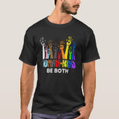 Human Kind Be Both  LGBT Gay Lesbian Pride Rainbow Tシャツ (正面)