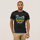 Human Kind Be Both LGBTQ Pride Rainbow Heart Desig Tシャツ (正面フル)