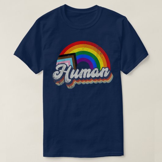 Human Lgbtゲイプライドレインボー月変性画像 Tシャツ (デザイン正面)
