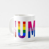 HUMAN LGBT国旗ゲイプライド月トランスジェンダー コーヒーマグカップ (正面左)