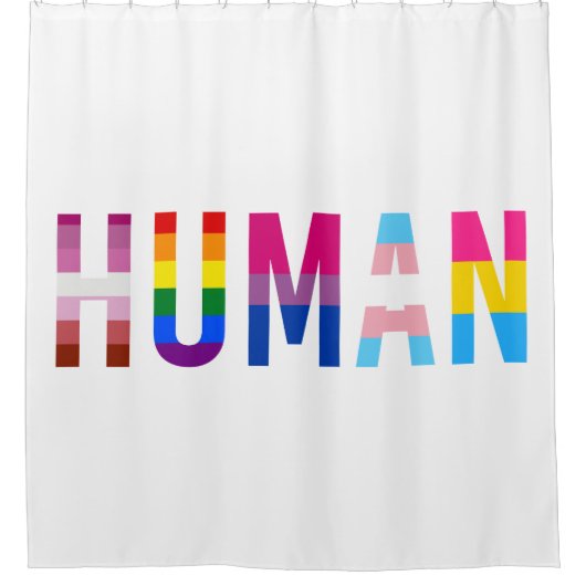HUMAN LGBT国旗ゲイプライド月トランスジェンダー シャワーカーテン (正面)