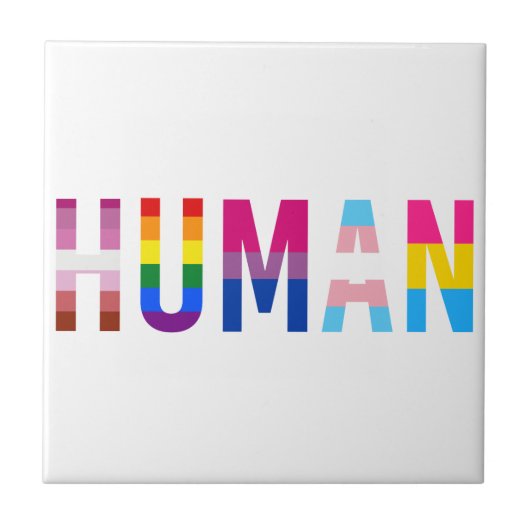 HUMAN LGBT国旗ゲイプライド月トランスジェンダー タイル (正面)