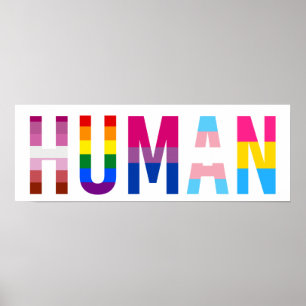 HUMAN LGBT国旗ゲイプライド月トランスジェンダー ポスター