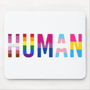 HUMAN LGBT国旗ゲイプライド月トランスジェンダー マウスパッド