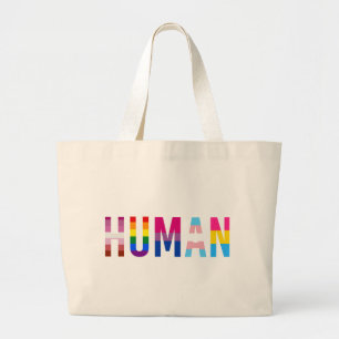 HUMAN LGBT国旗ゲイプライド月トランスジェンダー ラージトートバッグ
