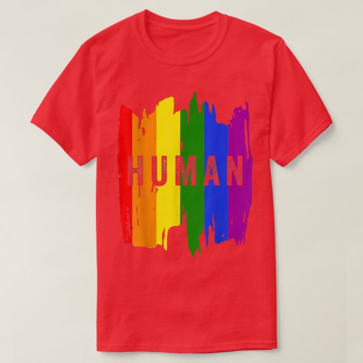 HUMAN LGBT国旗ゲイプライド月トランスジェンダー  Tシャツ (デザイン正面)
