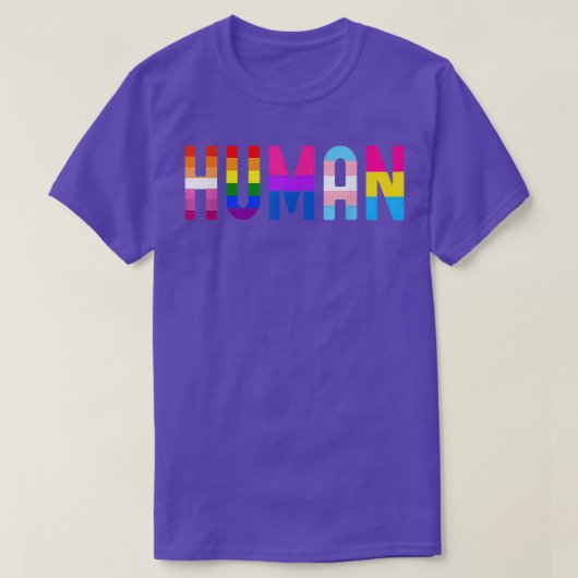 HUMAN LGBT国旗ゲイプライド月トランスジェンダー Tシャツ (デザイン正面)