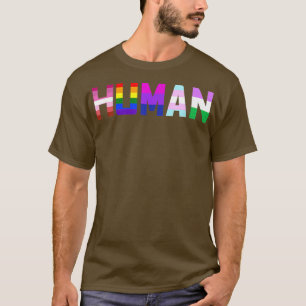 HUMAN LGBT国旗ゲイプライド月経性レインボ Tシャツ