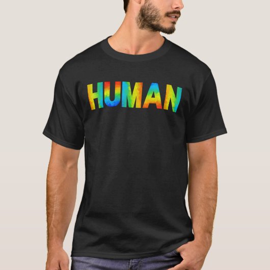 HUMAN LGBT Flag Gay Pride Month  Transgender Rainb Tシャツ (正面)