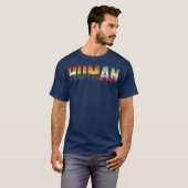 HUMAN LGBT Flag Gay Pride Month Transgender Rainbo Tシャツ (正面フル)