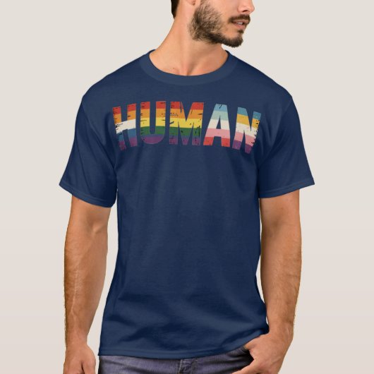 HUMAN LGBT Flag Gay Pride Month Transgender Rainbo Tシャツ (正面)