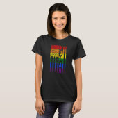 Human Lgbt Rainbow American国旗ゲイプライド月L Tシャツ (正面フル)