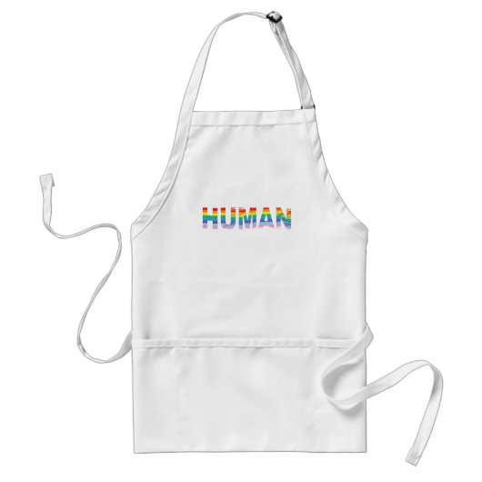 HUMAN LGBTQIAレインボー国旗クール、手紙 スタンダードエプロン (正面)