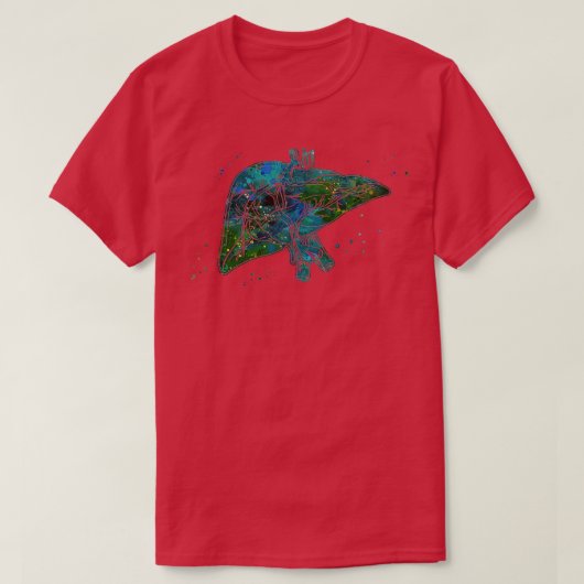Human Liver Anatomy Tシャツ (デザイン正面)