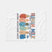 Human Milk Moms Milk S National Breastfeeding Mont フリースブランケット (正面(横))