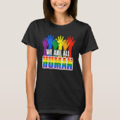 Human Pride Month Rainbow LGBT Flag Lesbian Trans  Tシャツ (正面)