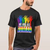 Human Pride Month Rainbow LGBT Flag Lesbian Trans Tシャツ (正面)