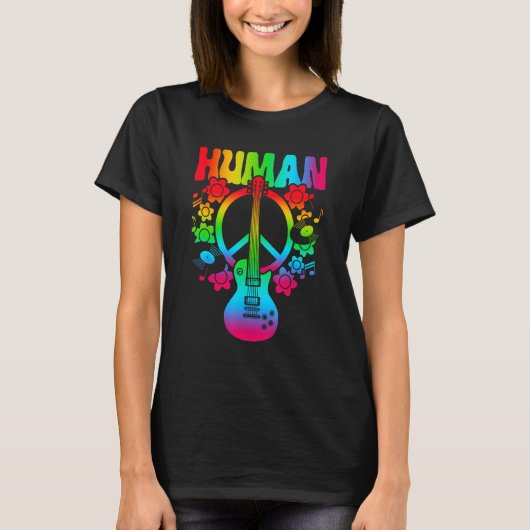 HUMAN Rainbow LGBT Flag Gay Pride Month Lesbian 9 Tシャツ (正面)
