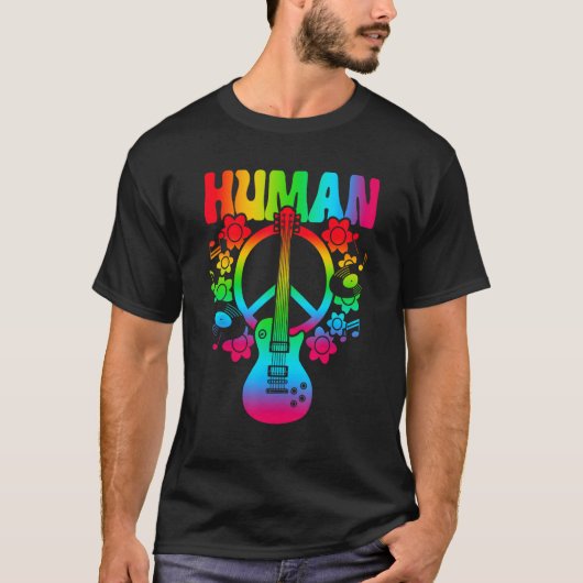 HUMAN Rainbow LGBT Flag Gay Pride Month Lesbian 9 Tシャツ (正面)