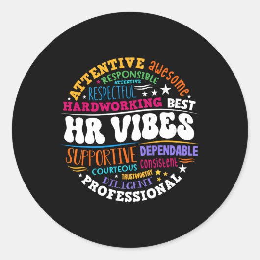 Human Resources Hr Vibes Analyst Employee Apprecia ラウンドシール (正面)