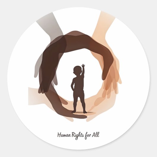 Human Rights for All – Minimal Diversity Circle De ラウンドシール (正面)