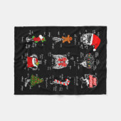 Human Skeleton Anatomy Christmas Medical Student X フリースブランケット (正面(横))