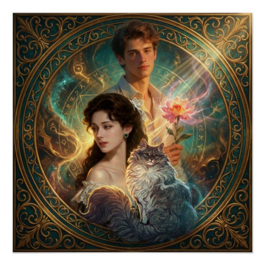 Human Soul Cat – Glossy Fantasy Poster ポスター (正面)