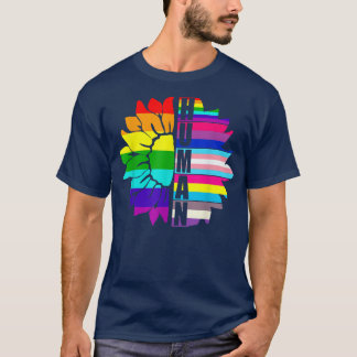 HUMAN Sunflower LGBT国旗ゲイプライド月誇りを持ったLG Tシャツ