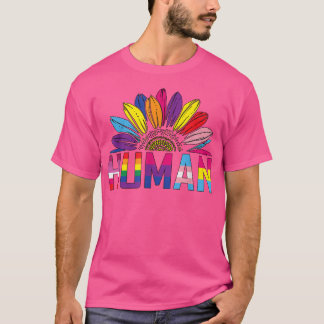 HUMAN Sunflower LGBT Flag Gay Pride Month Proud LG Tシャツ