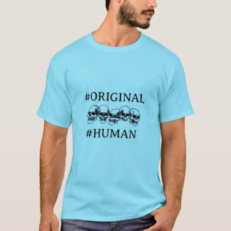 #HUMAN WITH SKULLS IN BLUE Tシャツ