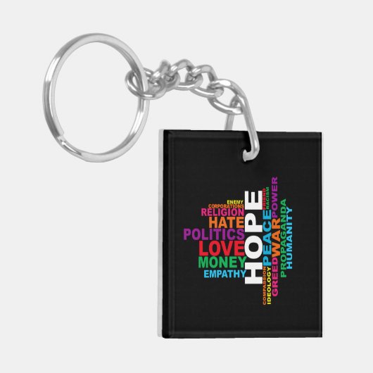 Humanity Word Cloud キーホルダー (正面左)