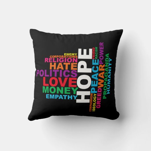 Humanity Word Cloud クッション (裏面)