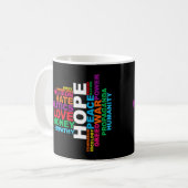 Humanity Word Cloud コーヒーマグカップ (正面左)