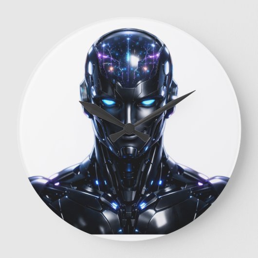 humanoid AI robot Reloj ラージ壁時計 (正面)