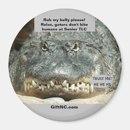 Humans at Senior TLCおもしろいゲーターマグネット マグネット (正面)