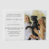 Humans Getting カスタム Marriedペットフォト結婚ズ ベラム紙招待状 (正面)